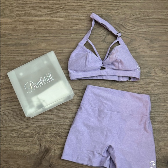 Bombshell Sportswear Other - Bombshell Sportswear Lavender Sports Bra and Shorts Set
